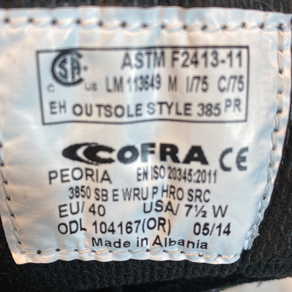 COFRA men’s Black shoes size 7.5 new - Picture 5 of 5